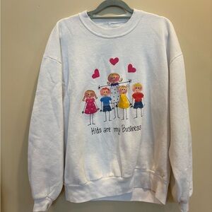 White Graphic Women's Sweater